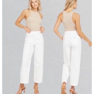 NEW SPANX Stretch Twill Cropped Wide Leg Pant Size Large